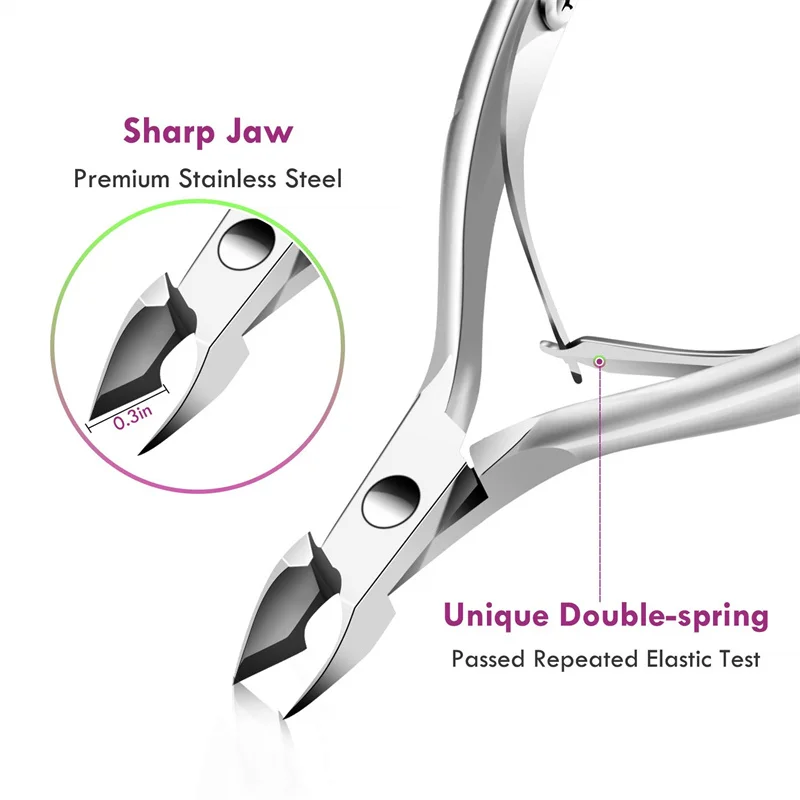 Nail Cuticle Scissors Stainless Steel Manicure Pedicure Tools Silver Dead Skin Scissor Nipper Clipper Tool-animated-img