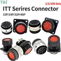 1/5/100 Sets 15P/19P/32P/48P ITT 192900 Series Aviation Socket&Plug Round Male&Female Waterproof Automobile Connector Tail Clamp