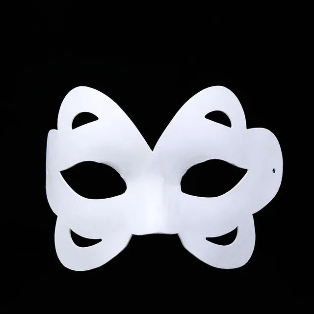 10Pcs White Masks DIY Paper Mask Blank Hand Painted Mask Blank Cat