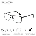 ZENOTTIC Titanium Progressive Prescription Glasses Men Square Anti Blue Light Photochromic Eyewear Optical Myopia Eyeglasses
