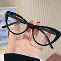 Fashion Cat Eye Sunglasses Women Men Anti Blue Light Transparent Glasses New Fashion Triangle Frame Eyeglasses Reading Eyewear preview-5