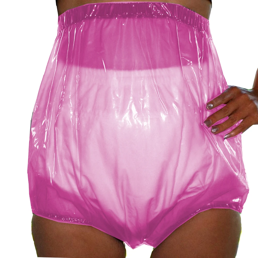 Купить Алиэкспресс | Sissy Fetish Plastic Waist Elastic Clear PVC Diaper Pants  Sexy Transparent Shorts Adult Baby See Through Panties Exotic Lingerie