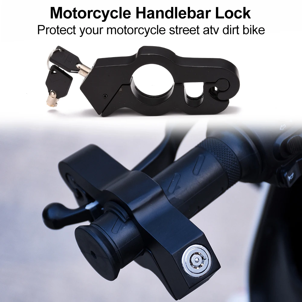 Motorcycle Handlebar Lock Heavy Duty Anti-Theft Locking Device Ultimate Security Grip & Throttle Lock for Scooter ATVs Bike x1-animated-img