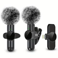 Wireless Lavalier Microphone With Windproof Cover Audio Video Recording Mini Mic For iPhone Android Mobile Phone Microphone preview-1