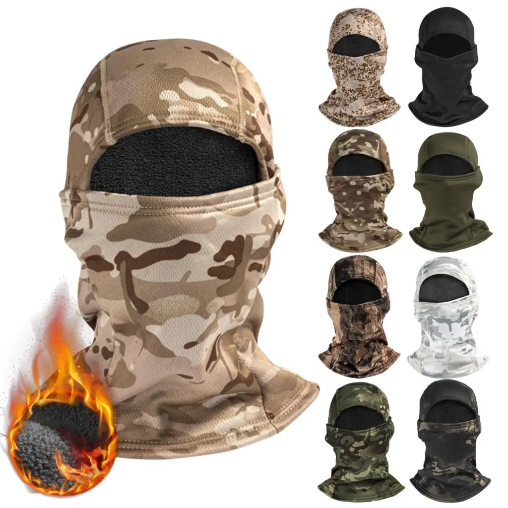 קנו אלי אקספרס | Winter Military Tactical Balaclava Warm Fleece Thermal Ski  Snowboard Face Mask Cycling Hunting Airsoft Camo Hats Scarf