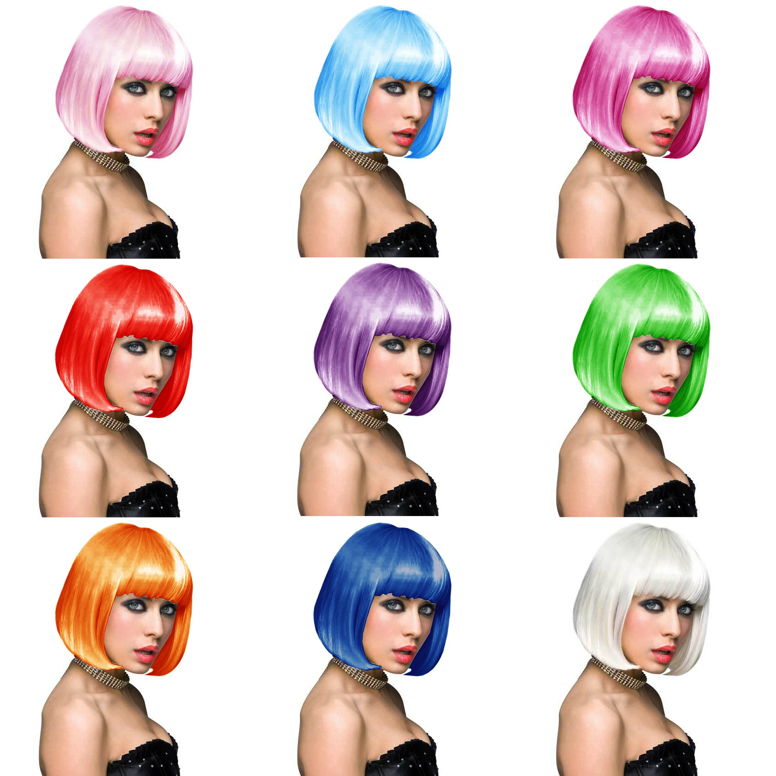 Short Green Fashion Halloween Straight Party Headwear Wigs-animated-img