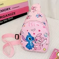 Stitch & Angel Sling Chest Bag, Cartoon Anime Crossbody Bag, Fashionable Casual Shoulder Bag with Coin Purse for Daily Travel preview-1