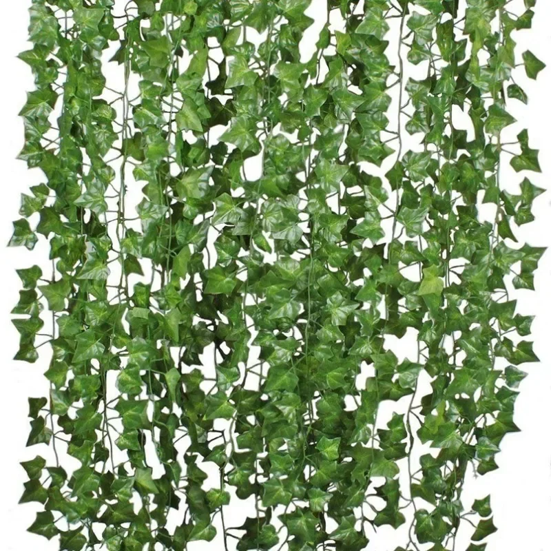 1Pcs 210Cm Green Silk Artificial Hanging Christmas Garland Plants Vine Leaves Diy Home Wedding Party Bathroom Garden Decoration-animated-img