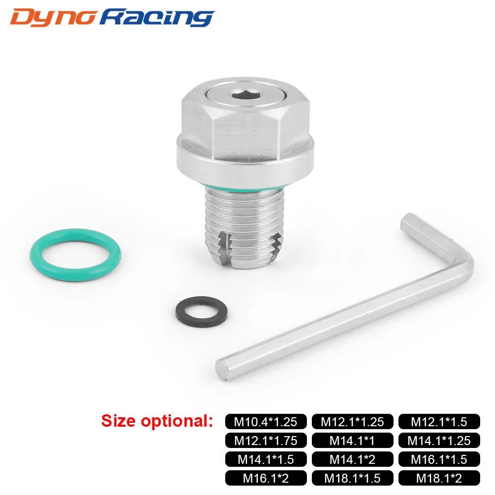 Oversize Piggyback Oil Drain Plug M10.4/M12.1/M14.1/M16.1/M18.1 Stainless Steel Self Tapping Oil Pan Thread Repair Kit W/O-Ring-animated-img