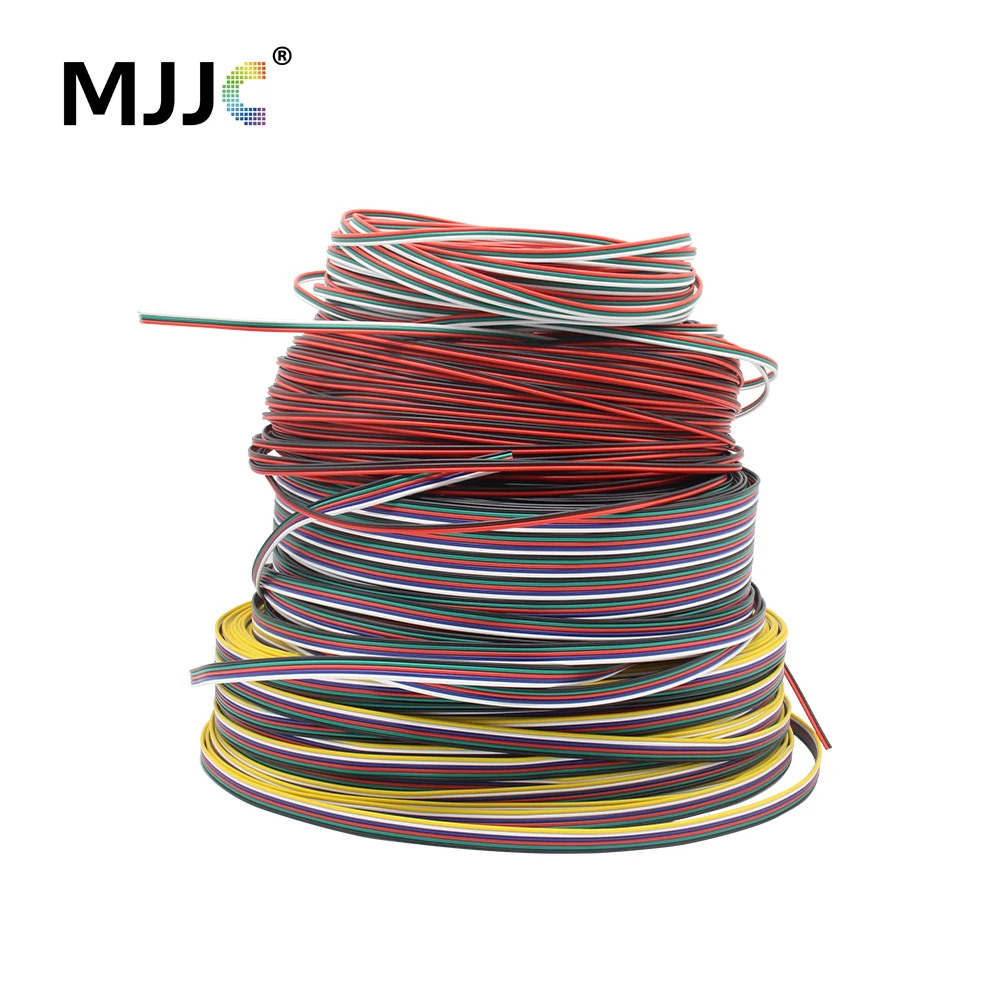 2/3/4/5/6 Pin Electric Cable for WS2812 WS2811 RGB Single Color 2835 5050 LED Strip 5M 10M 22AWG Tinned Copper Electrical Wire-animated-img