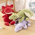 New Flying Dinosaur Cartoon Snow Dragon Plush Toy Doll Stuffed Animal Soft Big Teeth Red Dino Plushie Pillow for Kids Gift Decor