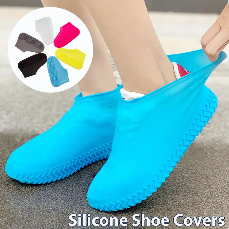 Silicone Waterproof Shoe Covers S/M/L Reusable Non-Slip Rain Shoe Covers Protector Anti-Slip Boot for Outdoor RainyDay Overshoes-animated-img