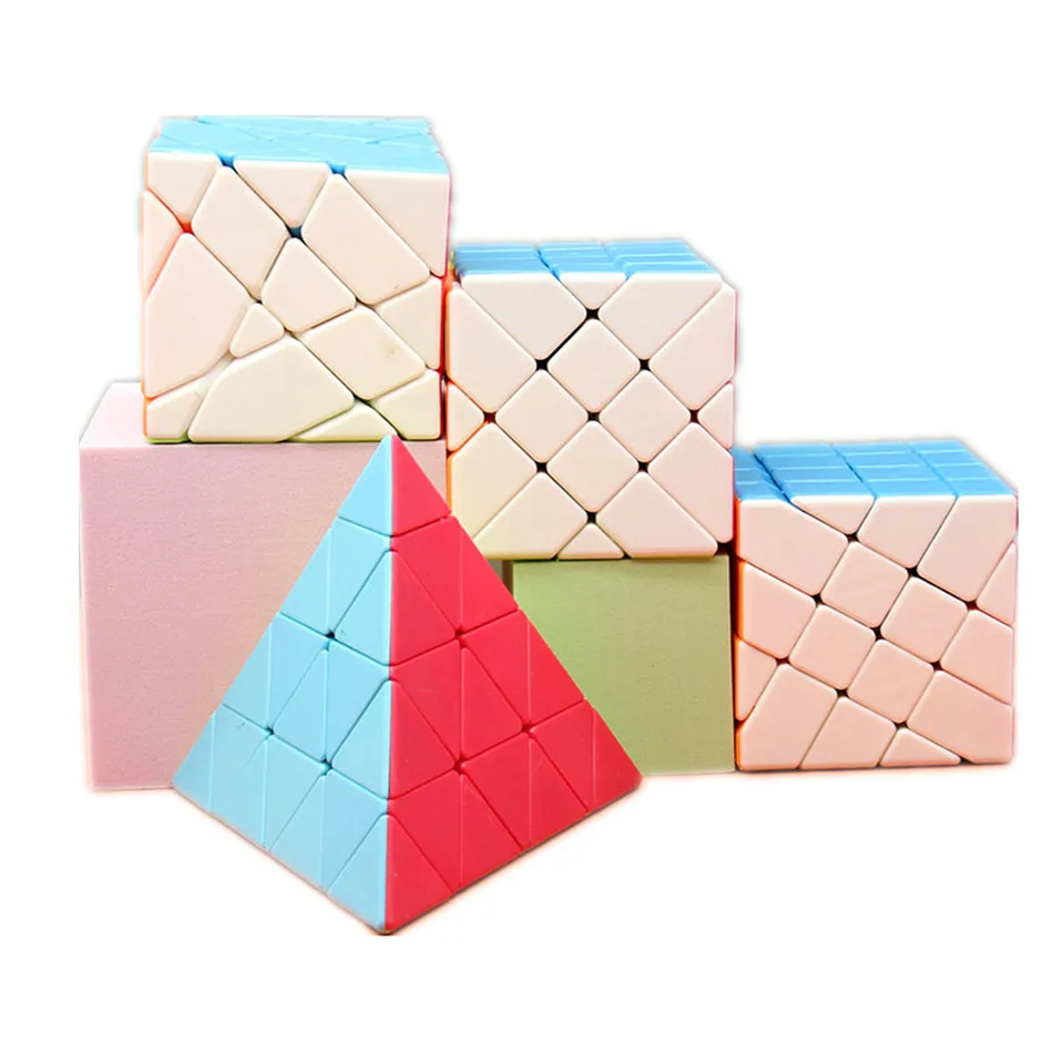 Fanxin 4x4 Pyramid/Axis/Windmill/Fisher Stickerless Magic Cube Educational Puzzle Toys Magic Cubes For Kids Children-animated-img