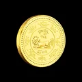 Tibetan Collectible Coin Golden Plated Non-currency Commemorative Coins Souvenir Gift Home Decoration