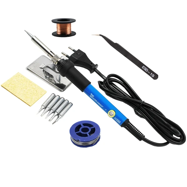 New Adjustable Temperature Electric Soldering Iron 220V 110V 60W 80W Welding Solder Rework Station Heat Pencil Tips Repair Tools-animated-img