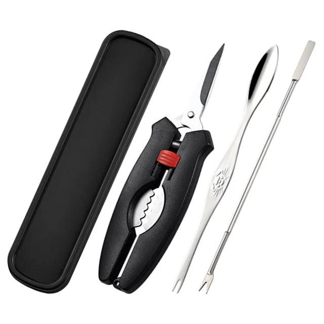 Seafood Tool Set Premium Crab Eating Tools with Fork Scissor Lobster Needle Kit Convenient and Durable Seafood Utensils-animated-img