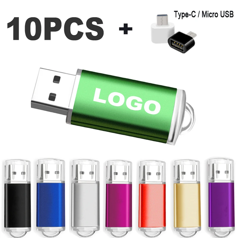 10Pcs/Lot Pendrive 64gb USB Flash Drives 2.0 Pen Drives 128GB