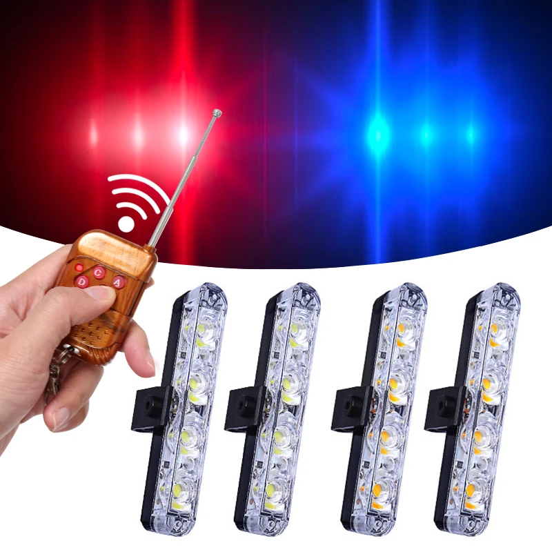 1 Pair Police Lights Led Strobe Lights Flasher 3 LED Auto Flash  Stroboscopes Strobe Light Parking Signal Light Emergency Warning
