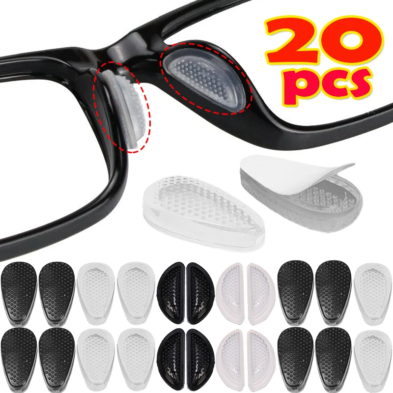 20/2PCS Silicone Glasses Nose Pads Soft Non Slip Air Cushion Nose Holder Transparent Invisible Self Adhesive Sticker Eyewear-animated-img