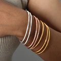 Fadeless Stainless Steel Bangle Bracelet For Women Non Fading Circular Minimalist Women's Hand Bracelets Woman Luxury Jewelry