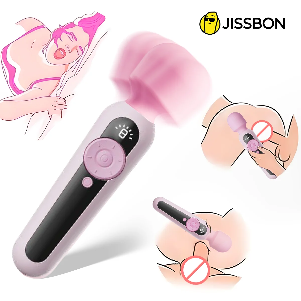 Jissbon Huge Magic Wand Vibrator Sex Toys For Women G-spot Massager Women Penetration Clitoral Dildo Vibrator Adult Toys For Sex-animated-img