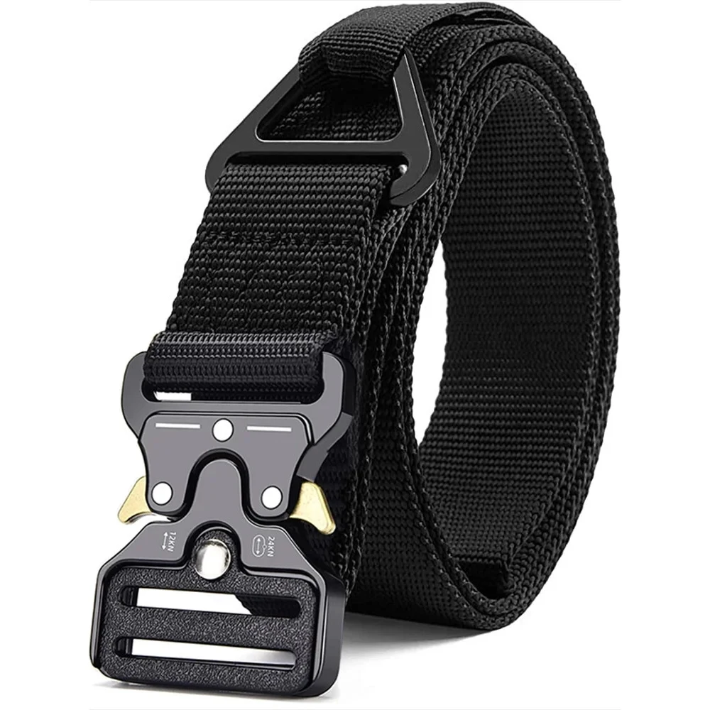 Genuine Tactical Belt Quick Release Outdoor Military Belt Soft Real Nylon Sports Accessories Men And Women Black Belt-animated-img