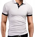 Male Button Short Sleeve Patchwork Slim T-shirts Casual Men Breathable Summer Tee Shirt Tops BSD-ZT115 preview-1