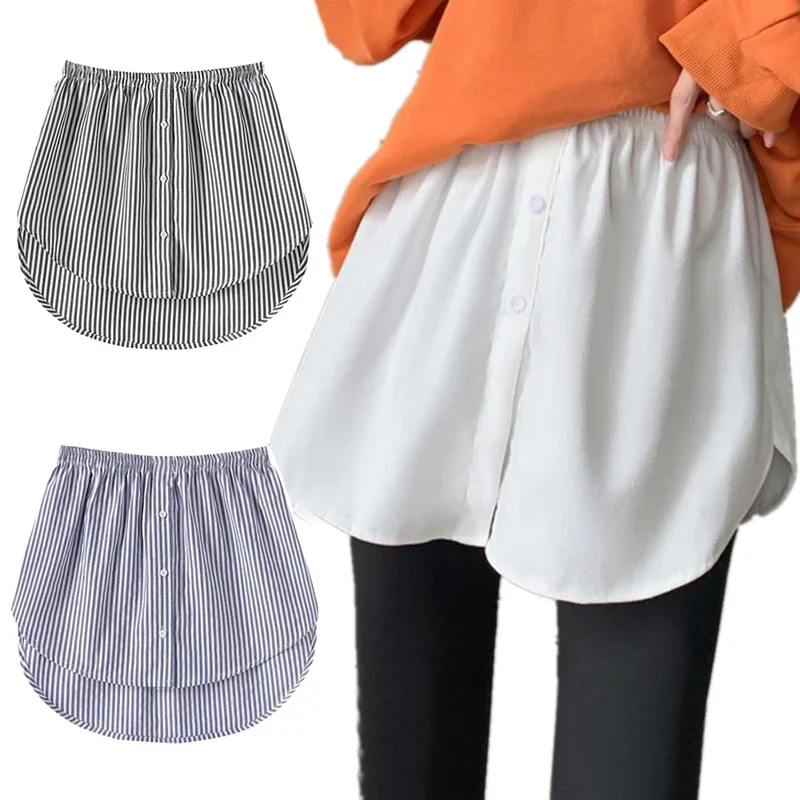 Detachable Underskirt Women Fake Shirt Irregular Skirt Tail Blouse Hem Cotton Extender Fake Hem Mini Skirt Fake Hem 6 Sizes-animated-img