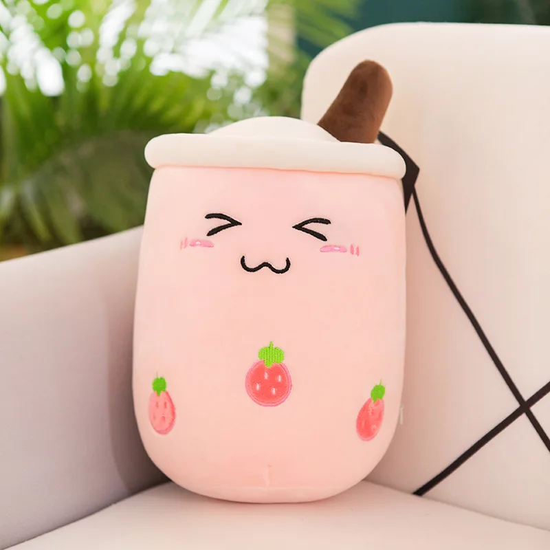 Plush Boba Tea Cup Toy Bubble Tea Pillow Cushion Cute Fruit Drink