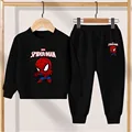 Anime Spiderman Children's Clothing Sets Spring Autumn Boys Breathable Hoodies and Pants Two Piece Suit Disney Kids Sweatsuit