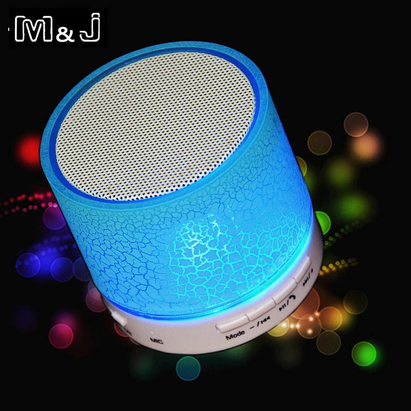 M&J A9 Portable Mini LED Bluetooth Speakers Wireless Small Music Audio TF USB FM Light Stereo Sound Speaker For Phone With Mic-animated-img