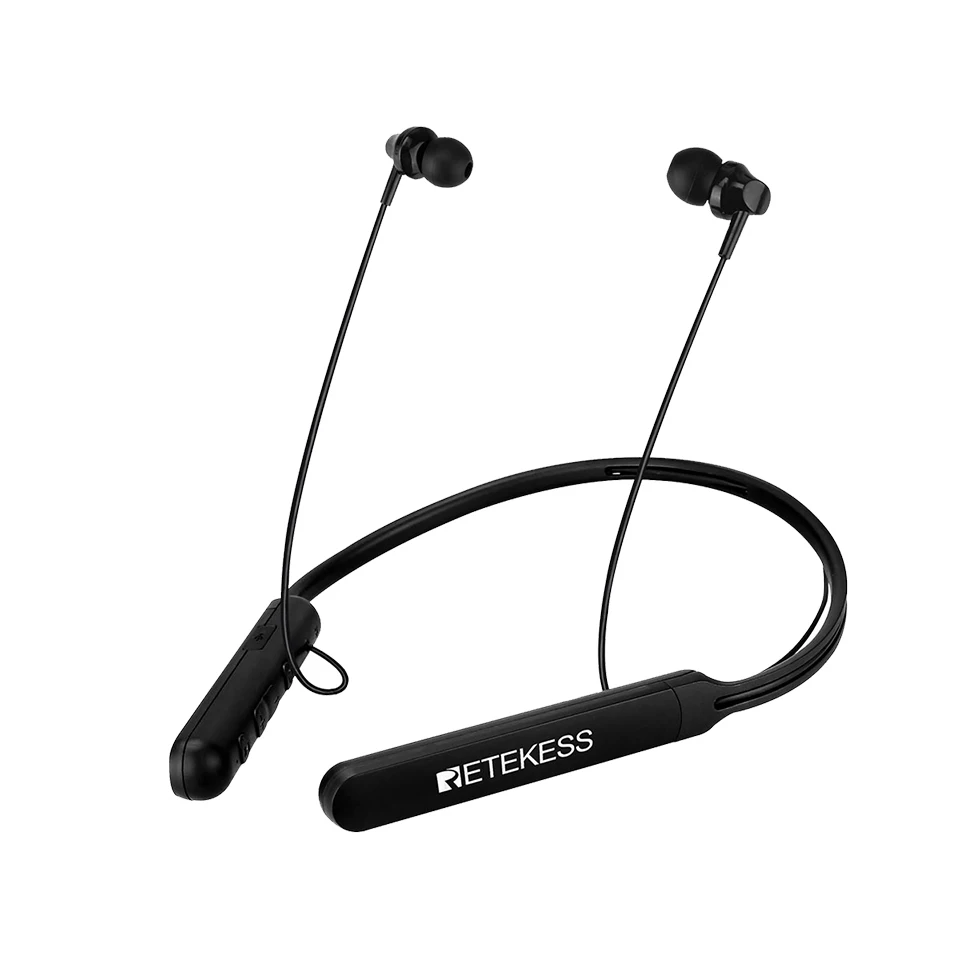 Retekess TR108 Bluetooth Neckband Sport Wireless Earphone FM Radio 16 Hours of Listening Time Built-in Microphone，for Running-animated-img