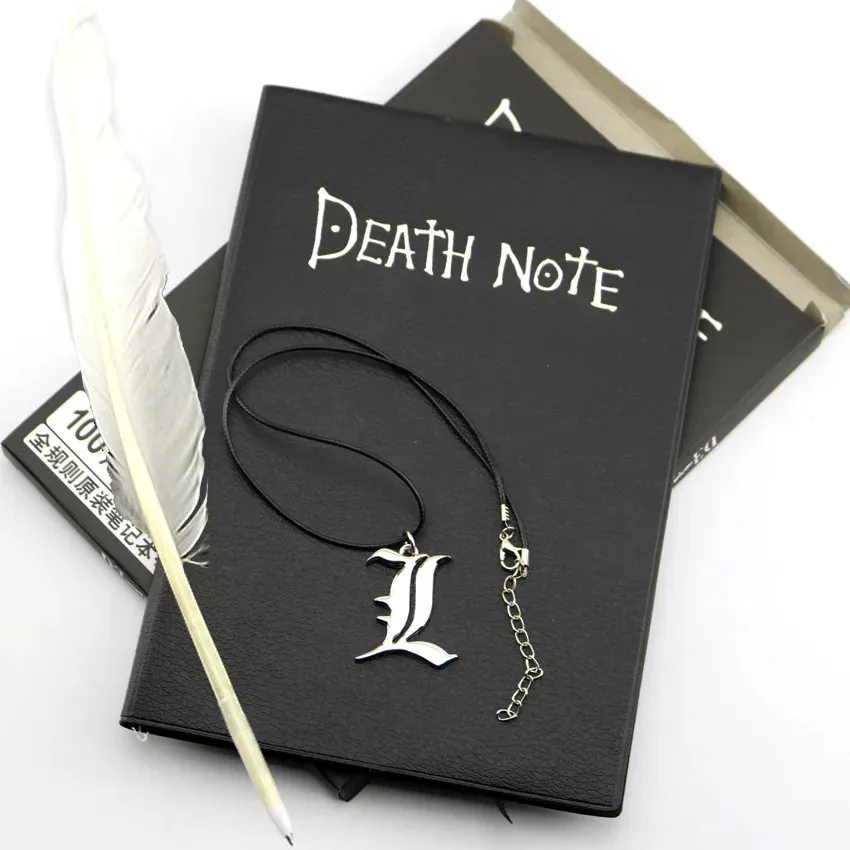 A5 Anime Death Note Notebook Set Leather Journal Collectable Death Note Notebook School Large Anime Theme Writing Journal-animated-img