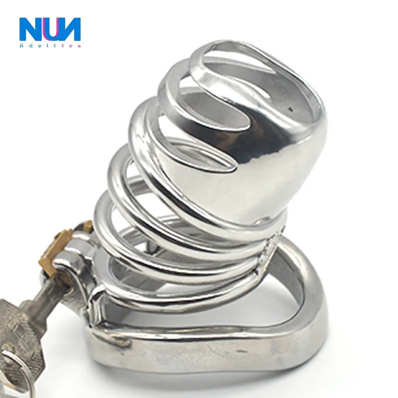 קנו אביזרי מין Male Chastity Device Cock Cage Metal Chastity  