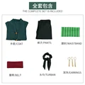 Anime Figures Roronoa Zoro Cosplay Costume Uniform Green Coat Pants Head Scarf Roronoa Zoro Wig Earrings Halloween Men Clothes preview-5