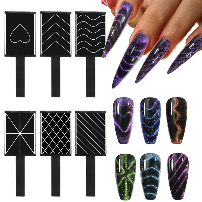 Magnetic Nail Art Stick Cat Eye Nail Gel Magnets Bar Heart Wave Stripe Fireworks Iron Absorp Tool Gel Polish Magnetic Force Tool-animated-img