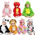 Cute Cartoon Flannel Baby Rompers Stitch Bear Panda Pajamas Cotton Baby Boy Girls Animal Costumes Baby Jumpsuit Kigurumi Outfits preview-1