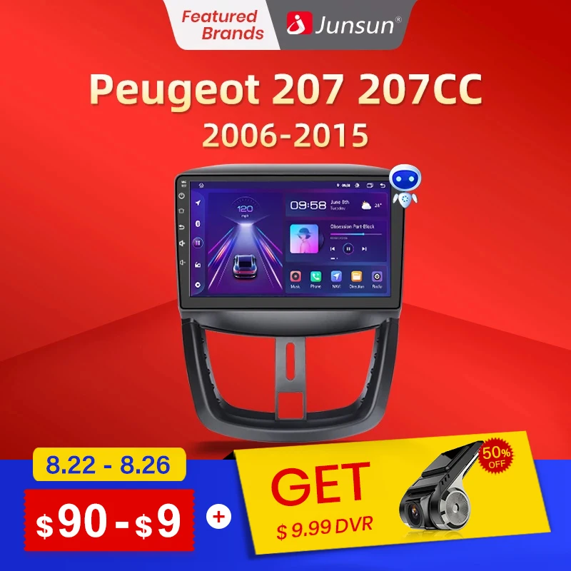 Junsun V1 Pro 8G+128G For Peugeot 207 