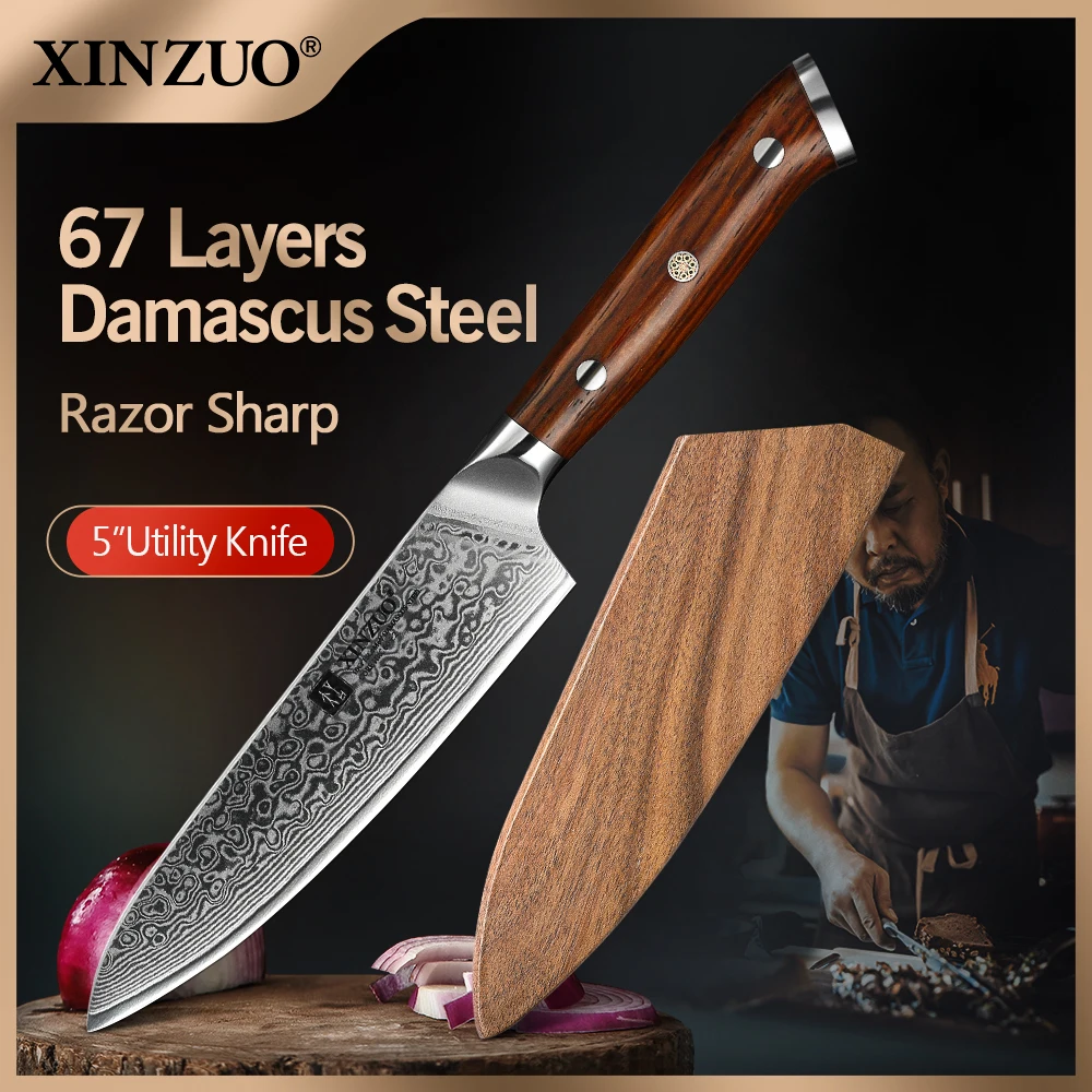 XINZUO 6'' inch Bone Knife 73 Layers High Carbon Steel Japan