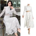 Luxury Designer Chic Skirt Set Elegant Two Piece Sets Womens Rave Outifits Female Dresses Suit for 2022 Beach Festival Clothing preview-4