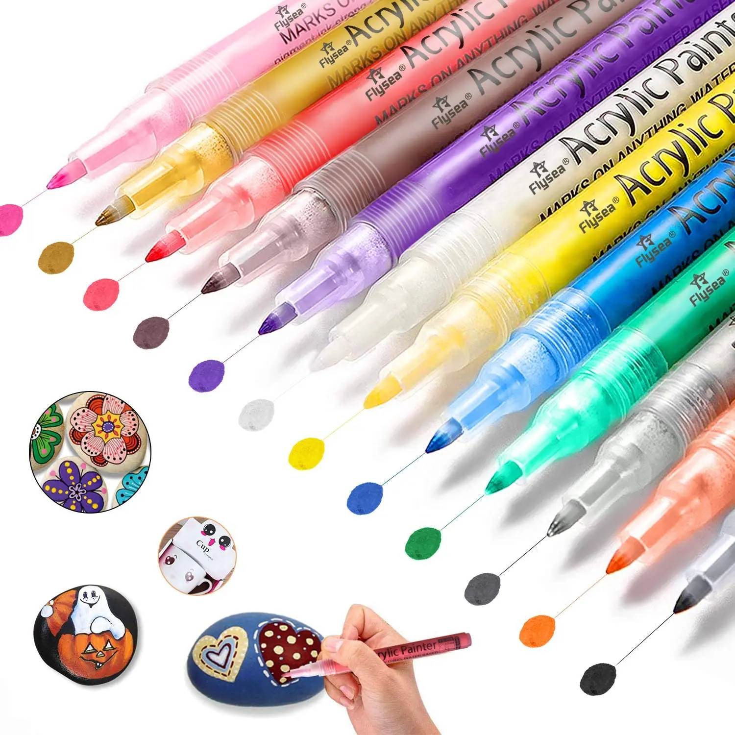 Permanent Paint Pens Paint Markers for Plastic 12 Colors Oil Based Paint  Marker Pens Set, Quick