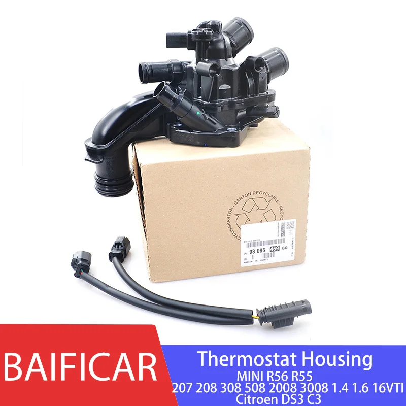 Baificar Brand New Thermostat Housing 9808646980 For MINI R56 R55 Peugeot 207 208 308 508 2008 3008 1.4 1.6 16VTi Citroen DS3 C3-animated-img