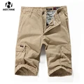 2022 Summer Mens Fashion Casual Cotton Shorts Multi Pocket Loose Outdoor Overalls Pants Men Tactics Zipper Solid Cargo Shorts