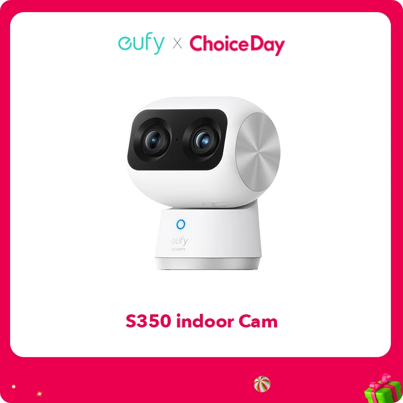 eufy Security Indoor Cam S350 Dual Cameras 4K UHD Resolution Security Camera 8× Zoom 360° PTZ Human/Pet AI Wifi Surveillance cam-animated-img
