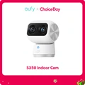 eufy Security Indoor Cam S350 Dual Cameras 4K UHD Resolution Security Camera 8× Zoom 360° PTZ Human/Pet AI Wifi Surveillance cam