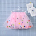 2024 New Arrival Infant Mulity Colorful Tulle Tutu Skirt Pom Pom Princess Mini Dress Children Clothing Pettiskirt Girl Clothes