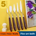 5/7 Pcs Set Art Oil Painting Scraper Palette Knifes Stainless Steel Artist Students Watercolor Pigment  Wooden School Stationery preview-1