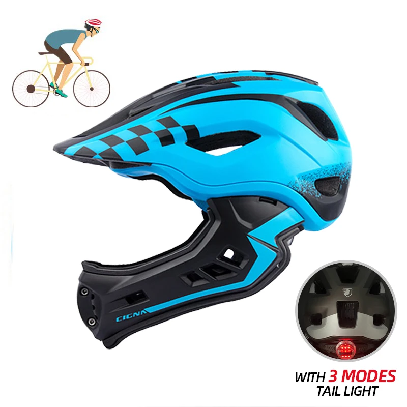 blue full face mtb helmet