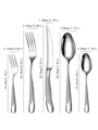 6pc/30pc Stainless steel silver high-end star diamond tableware set knife, fork and spoon dessert fork and spoon preview-2