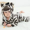 Cartoon Flannel Baby Rompers Blue Fox Dinosaur Penguin Pajamas Cotton Baby Boy Girl Animal Costume Baby Jumpsuit Kigurumi Outfit preview-5